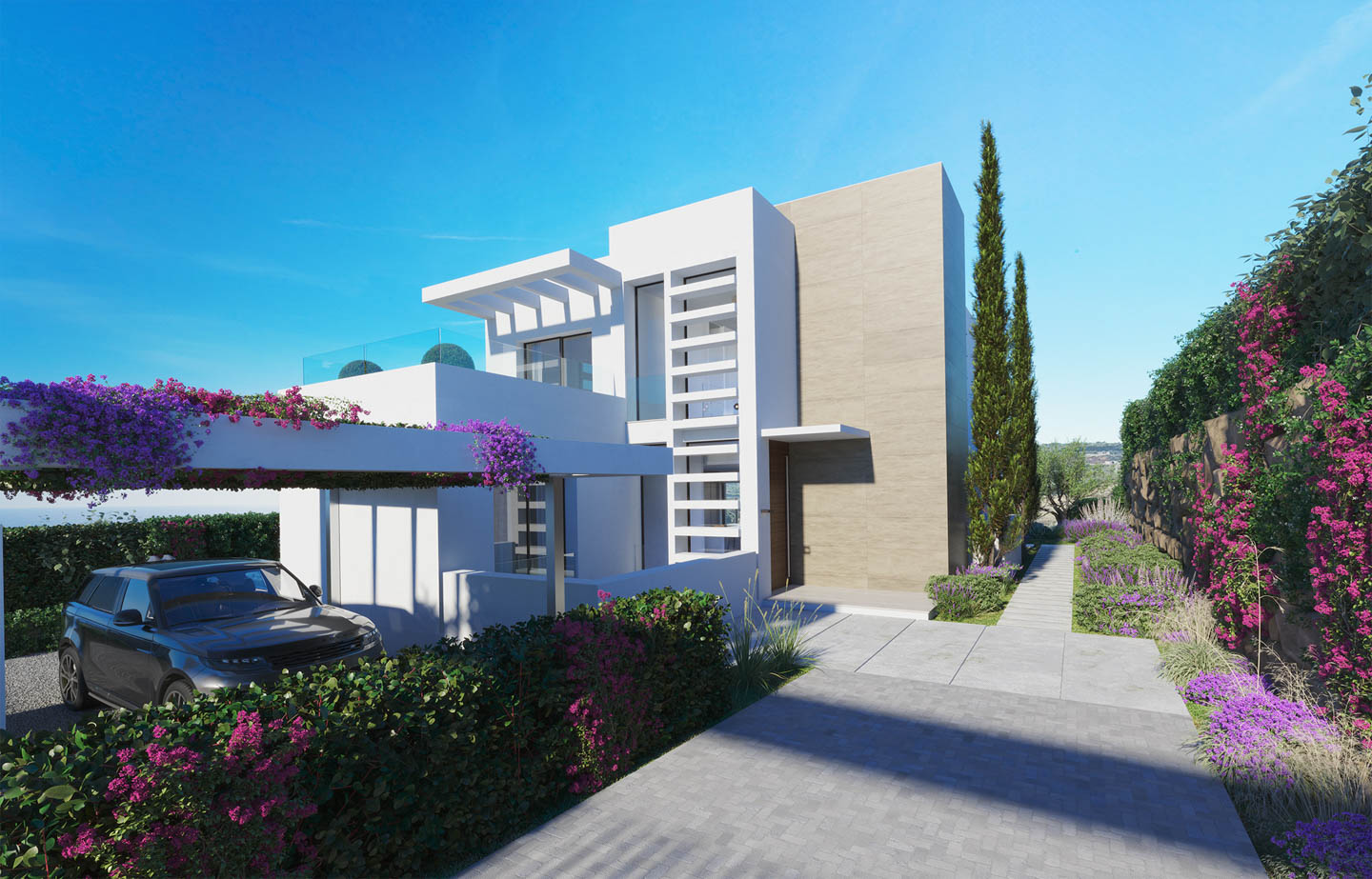 EXTERIOR ENTRANCE – AUREA VILLAS Aurea Villas — Exclusive Living on Estepona Golf